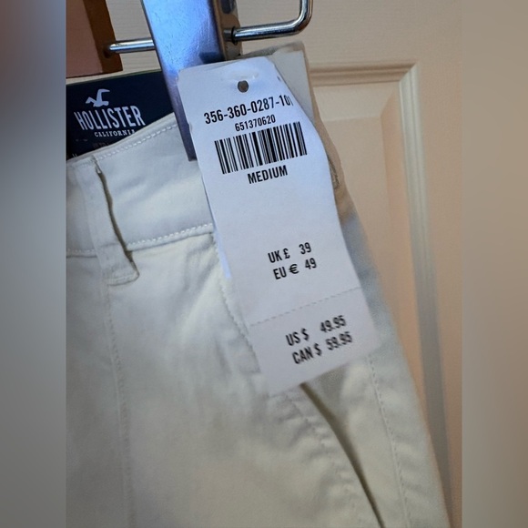 Hollister NWT cream ultra high rise wide leg pant size M stretch cropped - Picture 4 of 12